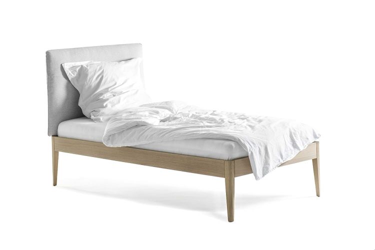 Sudbrock Bett GOYA schlafen Bett Doppelbett Einzelbett Holz schwarz anthrazit massiv Kopfteil gepolstert
