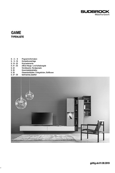 GAME TYPENLISTE - Sudbrock Möbel