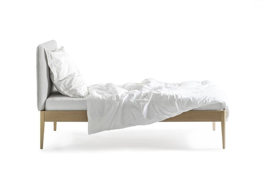 Sudbrock Bett GOYA schlafen Bett Doppelbett Einzelbett Holz schwarz anthrazit massiv Kopfteil gepolstert