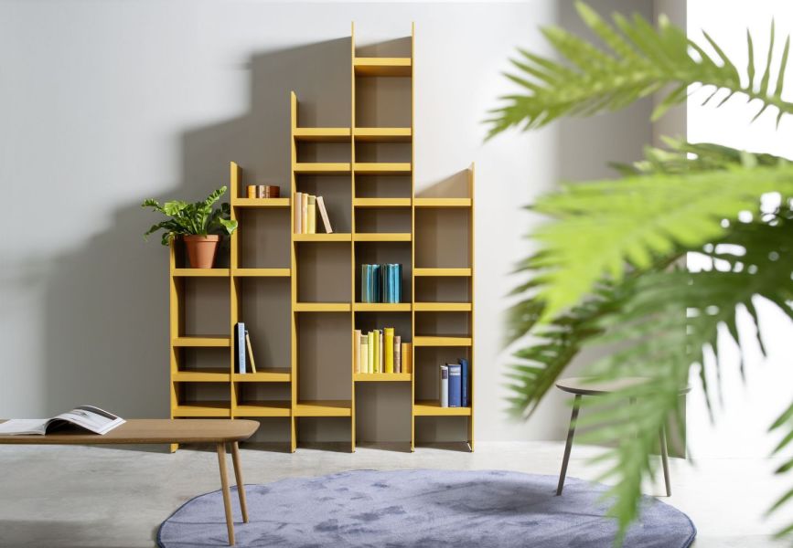 Regalwand SCALA Sudbrock gelb orange Regal Bücherregal Stauraum Lack curry