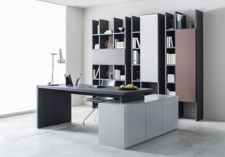 Shelving unit FOKUS grey black shelf bookshelf home office